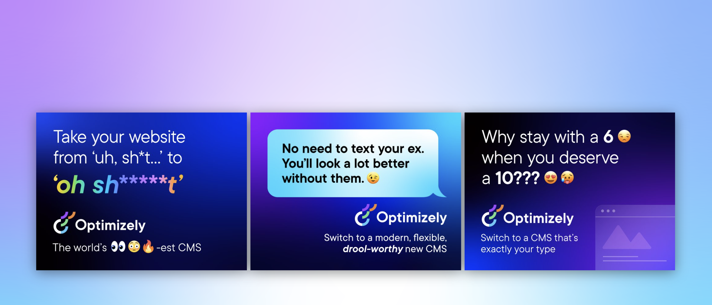 Mock ups of Optimizely CMS campaign creative