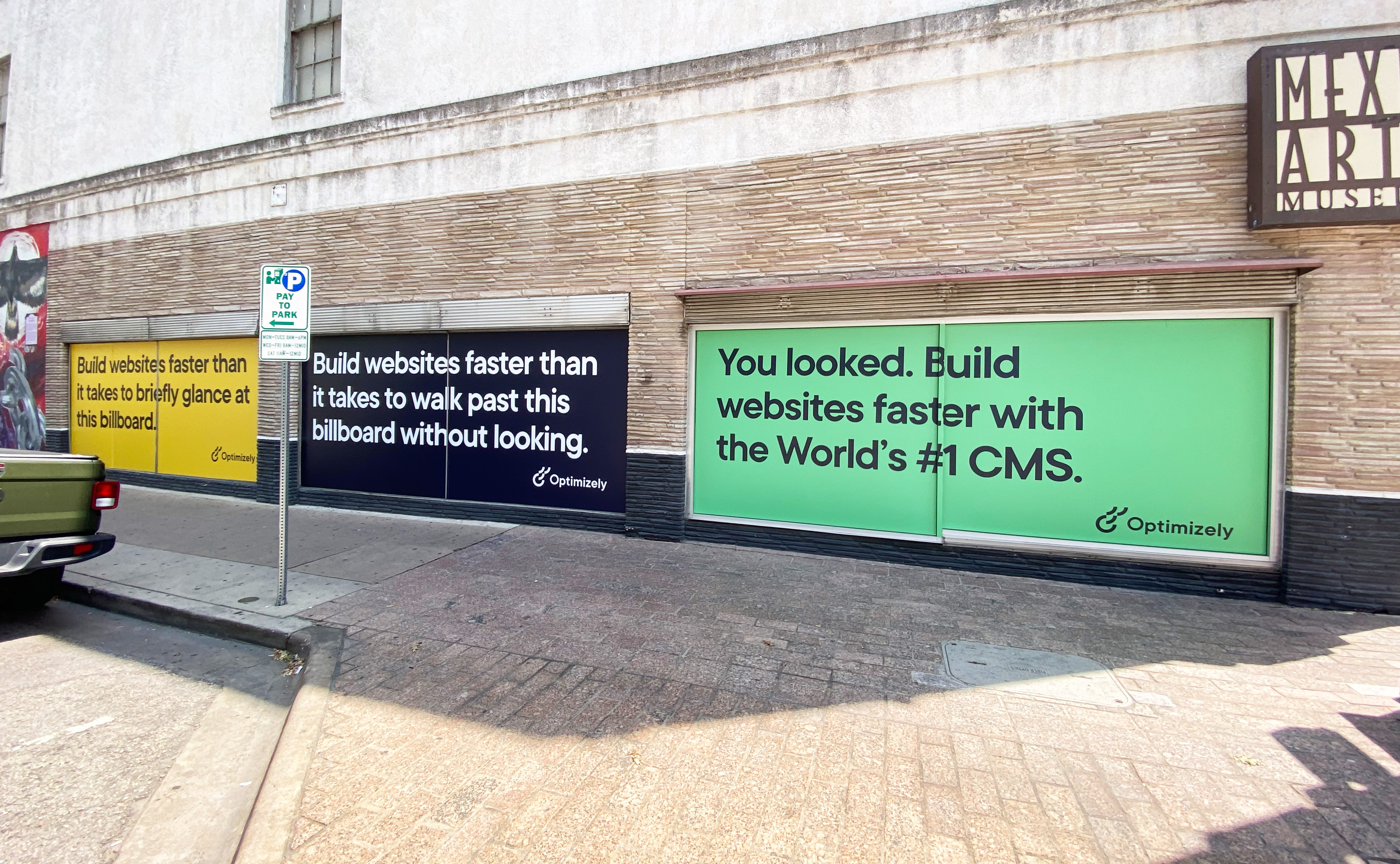 Three Optimizely billboards