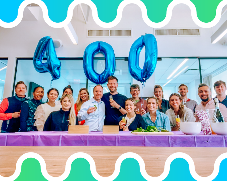 optimizely team celebrating 400 million ARR